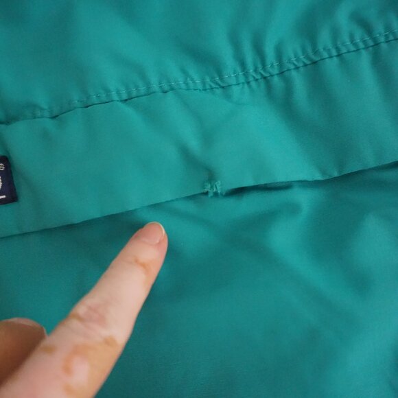 Vintage Lands’ End Teal Nylon Fleece Pullover Anorak 90s Outdoors Old Money Vibe - Picture 11 of 14